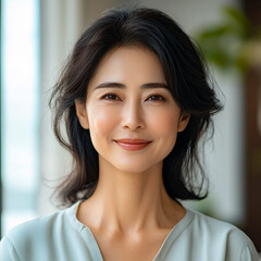 Naklejka premium A woman with a smile on her face
