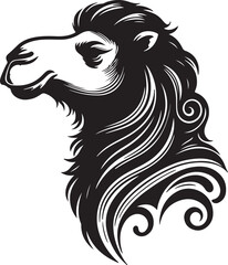 camel silhouette vector style with White Background