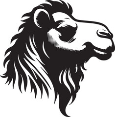 camel silhouette vector style with White Background