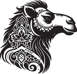 camel silhouette vector style with White Background