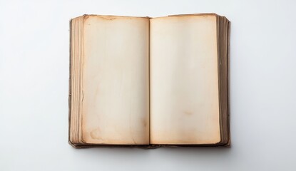 Naklejka premium An open book with blank pages on a white background