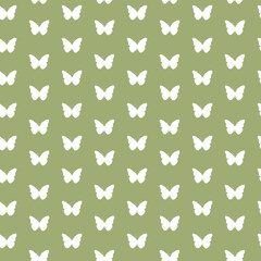 Seamless pattern with white butterflies
