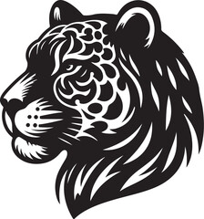 Fototapeta premium Jaguar silhouette vector style with White Background