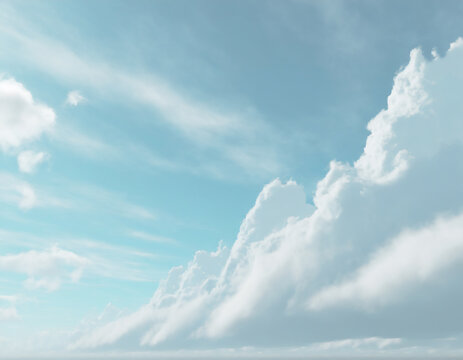 青い空と白い雲。AI生成画像。