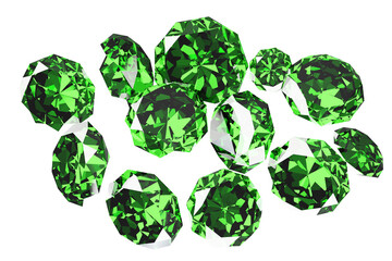 The pile of diamonds Illustration. 3d rendering.	