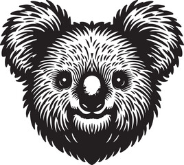  koala silhouette vector style with White Background