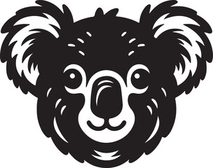  koala silhouette vector style with White Background