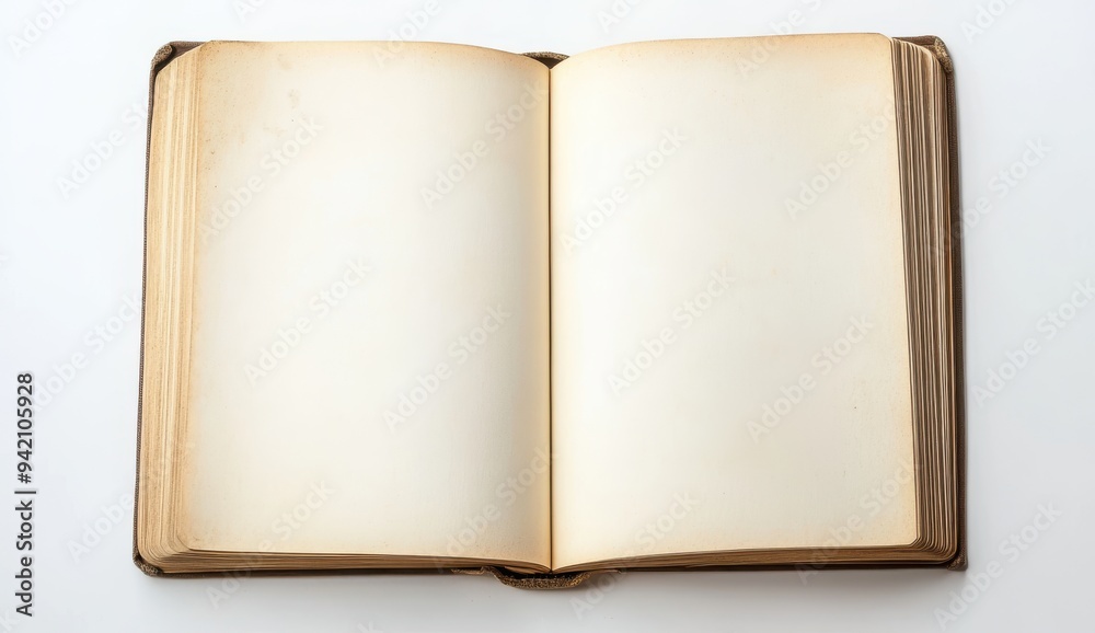 Wall mural an open book with blank pages on a white background