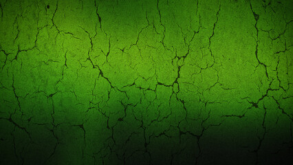 Obraz premium Vibrant green cracked earth texture, ideal for 4K backgrounds, wallpapers, and eco-friendly designs, blending natural elements with intense green hues for a striking effect