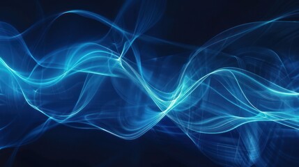 Naklejka premium Abstract Blue Smoke Waves