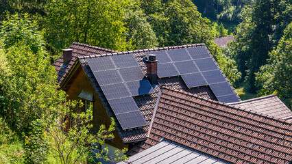 Solar panels on the roof.