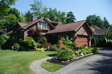 Charming Suburban Home Surrounded by Lush Gardens and Greenery