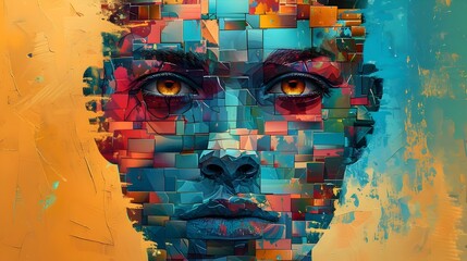 Vibrant Abstract Portraits Colorful Geometric Art Expressionism Faces Emotion | AI Generated