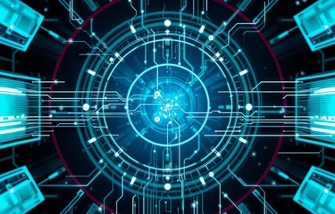 Obraz premium Abstract futuristic technological background.