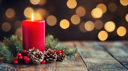 Christmas red candle 