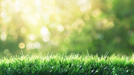 Obraz premium Green Grass, Blurred Background, Springtime, Bright Sun