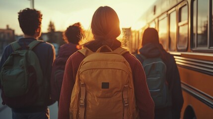 Youthful Travelers at Sunset