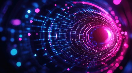 A mesmerizing digital swirl of vibrant colors representing technology and modern design, perfect for futuristic themes.