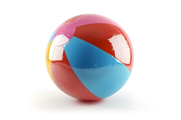 Fototapeta premium Colorful Beach Ball on a White Background