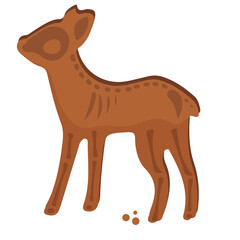 Halloween gingerbread design with deer skeleton design and round crumbs, vector