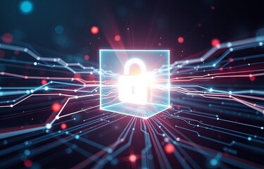 Data protection and cyber security abstract background.