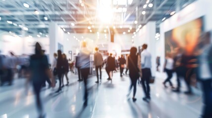 Blurry Crowd at an Exhibition Hall