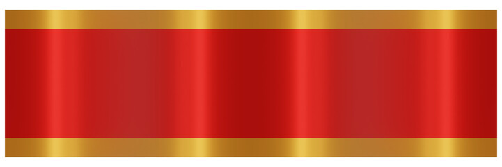 A red ribbon with gold trim. 3D rendering.