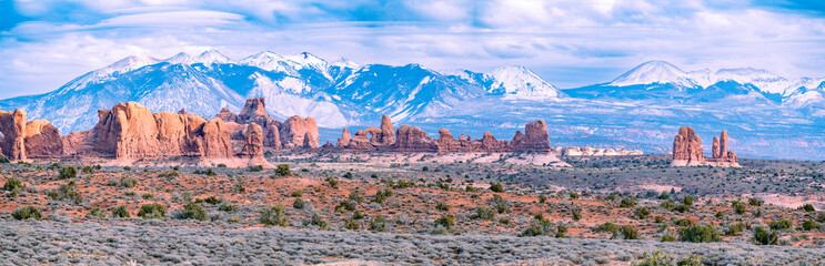 A scene from Arches National Park in Utah USA.