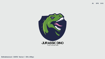 Angry Green Raptors Roar esport and sport mascot logo design in modern illustration concept for team badge, emblem and thirst printing. Raptors illustration on Green Background. Vector illustration