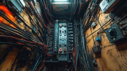 Electrical Panel and Wires in an Industrial Setting