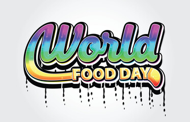 World Food Day hand lettering graffiti template