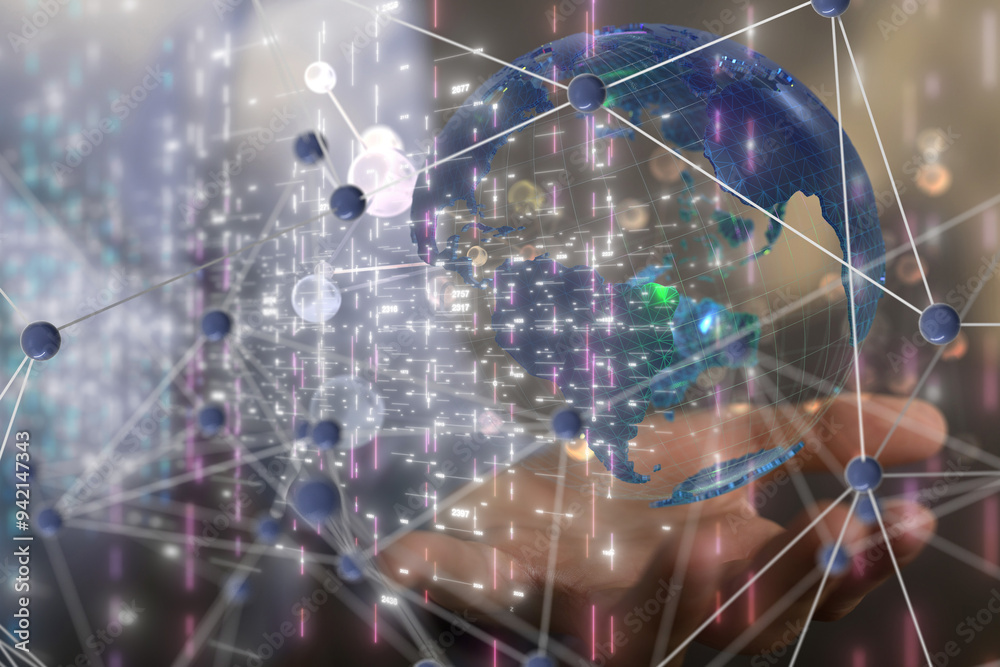 Aufkleber conference digital network and data concept 3d