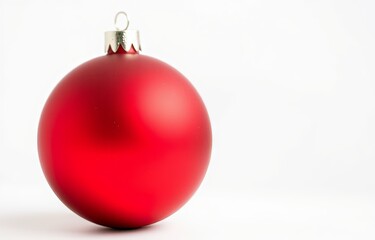 Red Christmas tree ball on a white background.