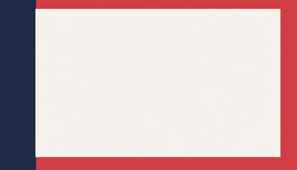Simple minimalist design featuring a red and blue border frame on a light background, ideal for patriotic themes or announcements.

