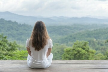 Fototapeta premium Revitalizing the mind and spirit through a rejuvenating digital detox retreat surrounded by the healing power of nature.