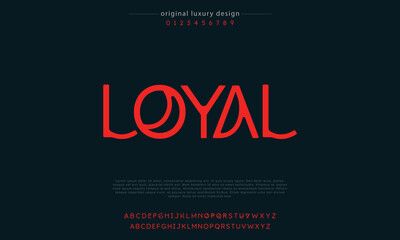 Loyal abstract logo font alphabet minimal modern urban fonts for logo brand etc