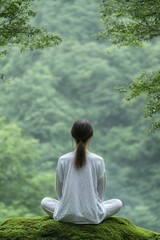 Fototapeta premium Gentle Forest Therapy encourages a sense of harmony and enhances cognitive clarity through immersive natural experiences.
