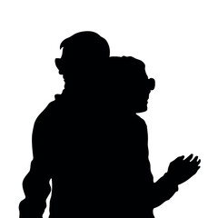 Girlfriend and boyfriend silhouette vector. Romantic vector. Romantic silhouette vector.