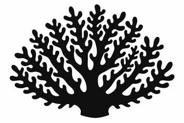 coral silhouette, coral black icon, coral svg, seaweed silhouette vector illustration

