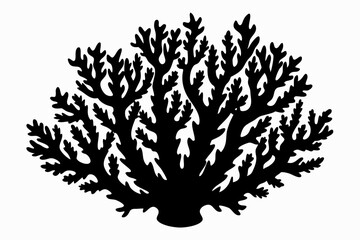 coral silhouette, coral black icon, coral svg, seaweed silhouette vector illustration

