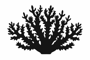 coral silhouette, coral black icon, coral svg, seaweed silhouette vector illustration


