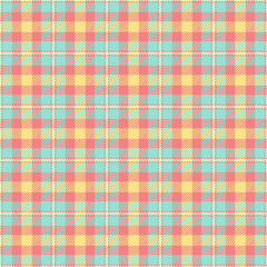 Trendy texture vector tartan, furniture seamless pattern fabric. Masculine textile background check plaid in light coral and teal colors.