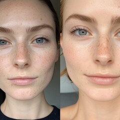 American Woman Before and After Makeup Transformation