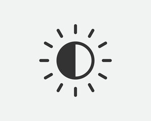 Light dimmer icon line trendy design. Electricity lamp saving energy sign. Black and white flat style.
