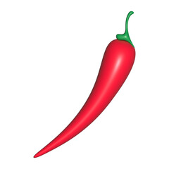 3d red hot chili pepper on transparent background