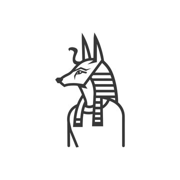 recommend clip art: Line Art Illustration of Anubis the Egyptian God of the Dead