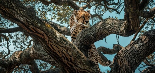 Fototapeta premium Cheetah in a Tree