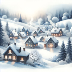 Fototapeta premium vintage snow scene