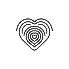 Obraz premium Heart Shape Formed By Concentric Arcs