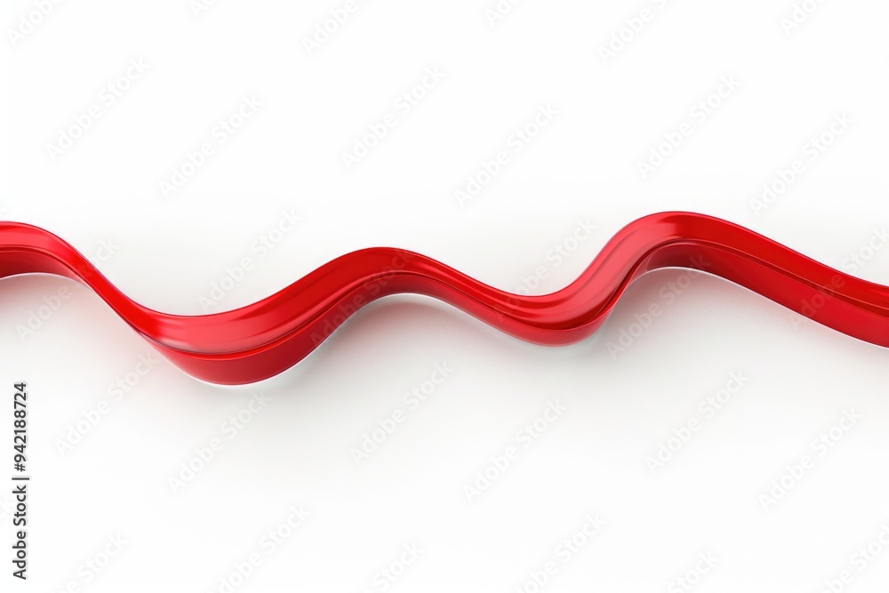 Aufkleber A red wavy object on a white background, suitable for use in design and art projects